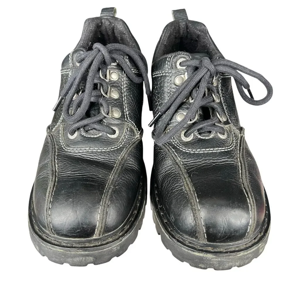 Vintage Bed Stu Men’s Next Step Chunky Lug Sole Black Leather Oxfords Size US 10